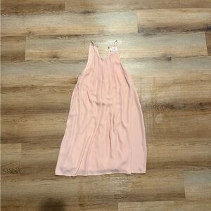 Women’s Everly Pleated Halter Blush Pink Keyhole Neutral Mini Dress Tunic